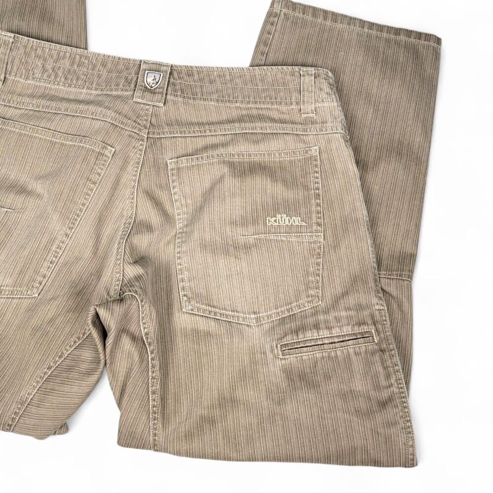 Kuhl Pants Men's 33x30 Exile Kord Khaki Hiking Outdoor Striped Vintage Patina